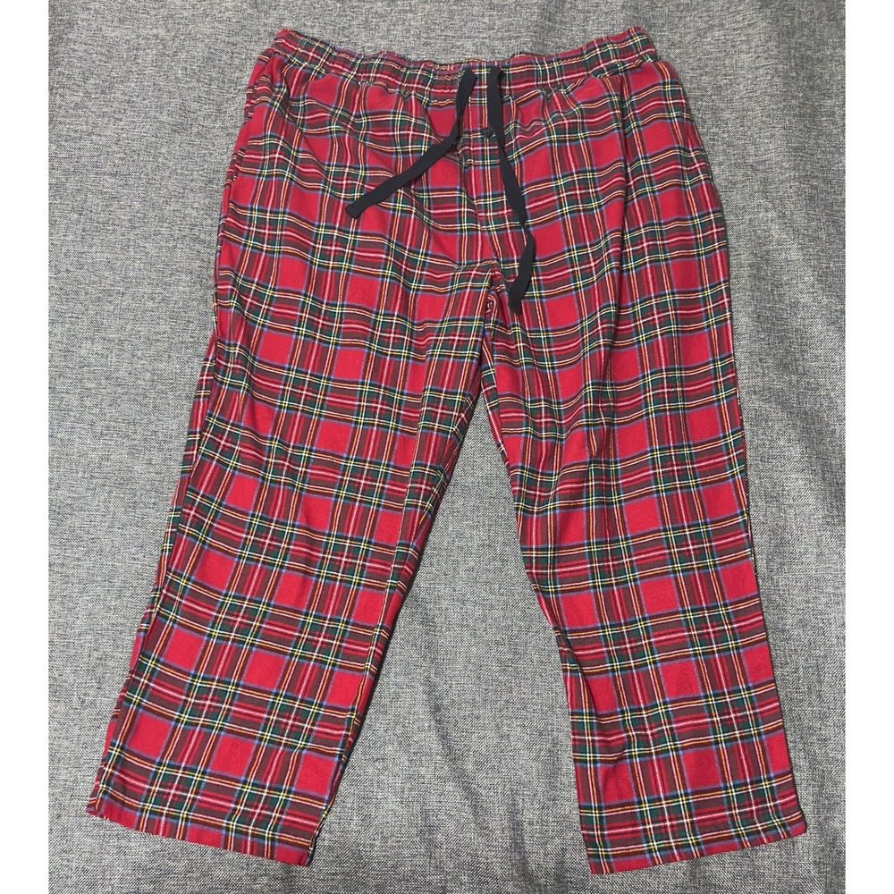 George Mens 3XL Pajama Pants Red Plaid Sleepwear GESLE320101